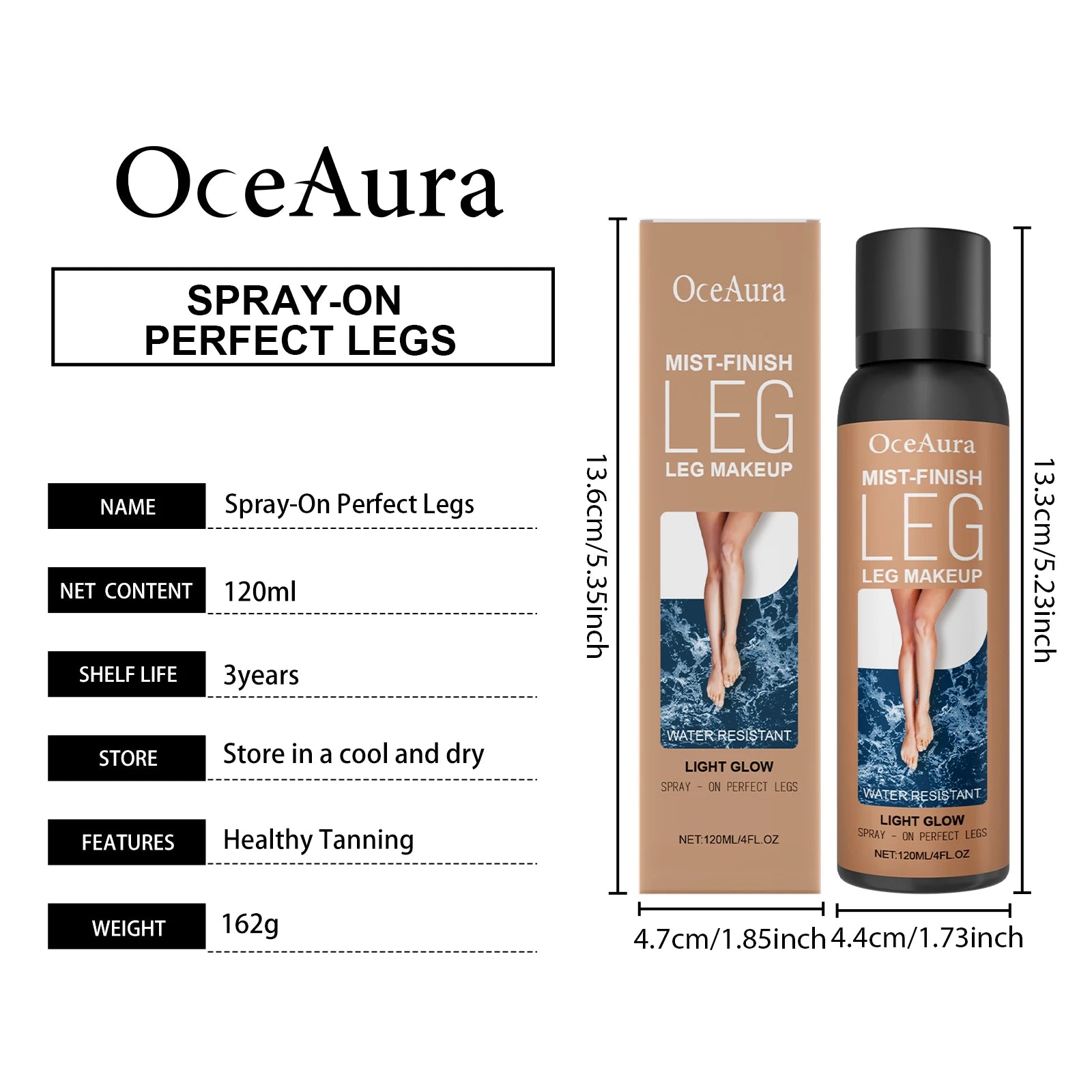 100ml Leg Makeup Long Lasting Waterproof Anti-Transfer Concealer Darkening Spray Even Skin Tone Wheat Tan Brown Tanning Spray