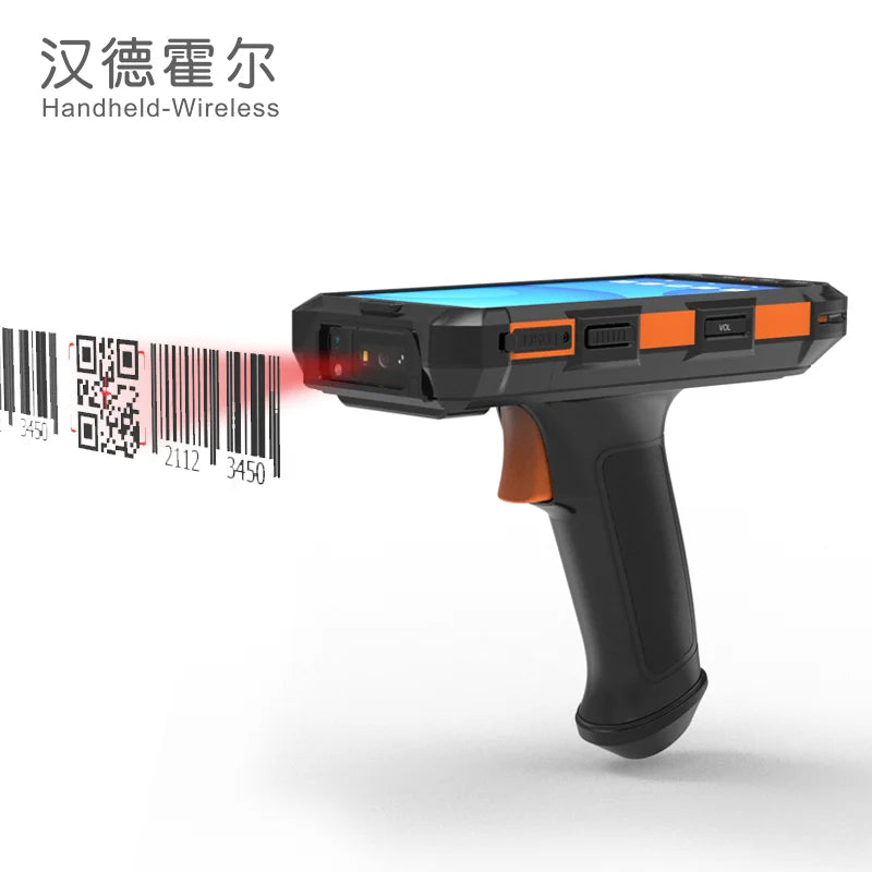 5.5inch Portable Handgrip Android 13 PDAS Rfid Reader Scanner Rug Handheld Barcode Scanner with 8000mah 64g Octa Core WiFi NFC Main image