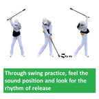 MO EYES Golf Swing Trainer Black Indoor and Outdoor Practice Stick Hand Grip HGB031
