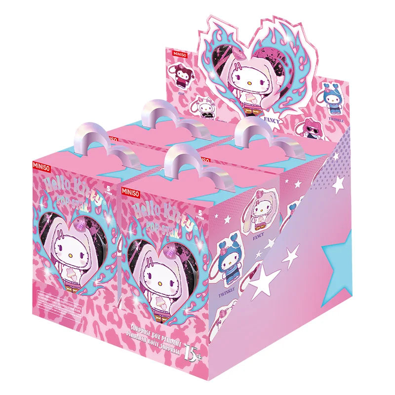 Genuine Hello-Kitty Pop Star Velvet Pendant Series Vinyl Doll Blind Box Trendy Kawaii Surprise Gift Lovely Trendy Blind Box Toys