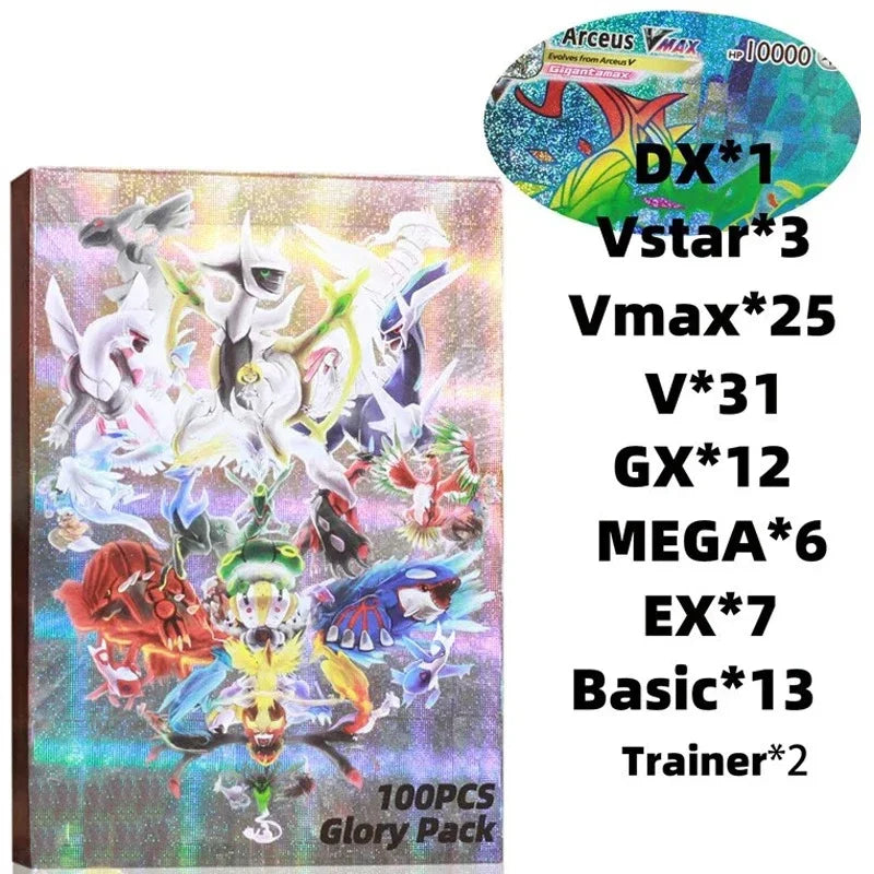 60-100Pcs New English French Spanish Pokemon Cards GX MEGA EX TAG TEAM Vstar Game Battle Card Hot Sale Collection Card Kids Gift