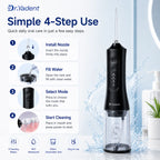 Dr.Yadent YD06 Cordless Oral Irrigator WaterFlosser 300ML Portable Water Jet USB-C Fast Charge 7 Nozzles 4 Modes IPX7 Waterproof