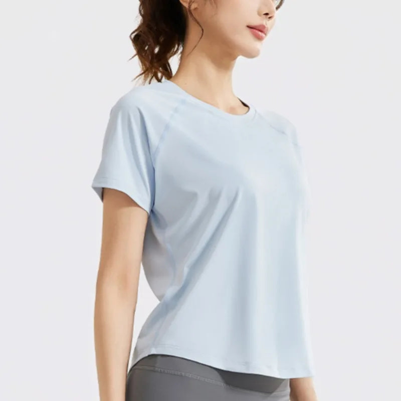 STOUREG Women's Loose Mesh Sports T Shirt Quick Dry Short Sleeve Yoga T Shirt Pilates Running Sports Fitness Short Sleeve