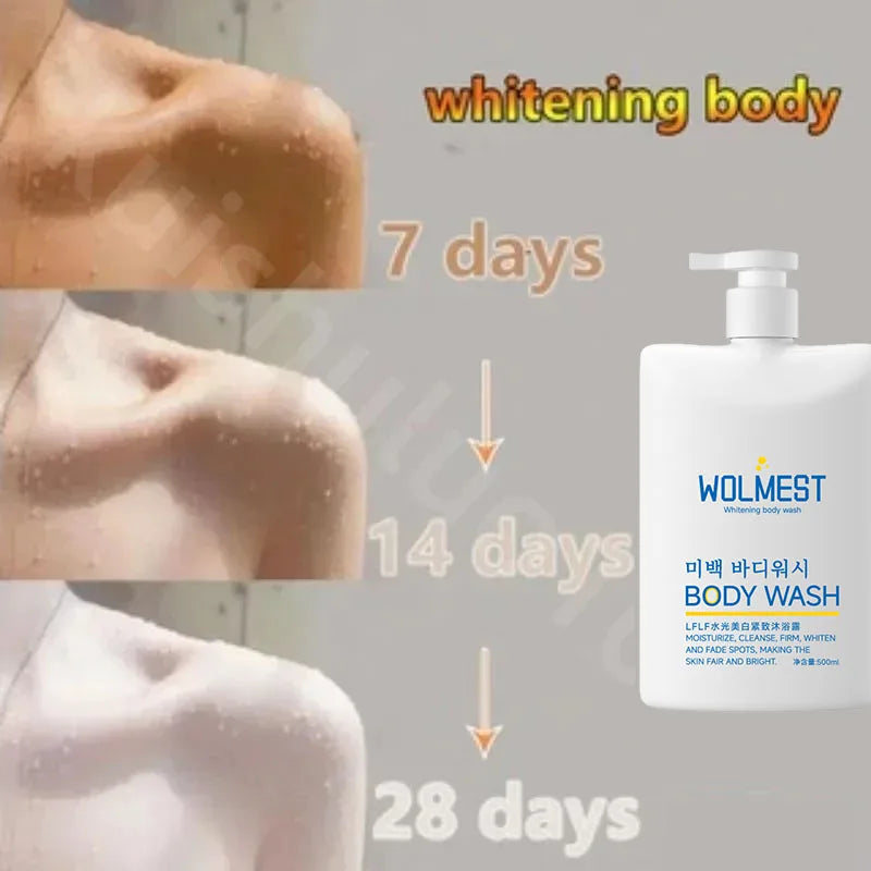 Whitening Body Wash Shower Gel Deep Cleansing Removing Dirt Dead Skin Oil Control Even Skin Tone To Lighten Pigmentation 500ml Secondary image