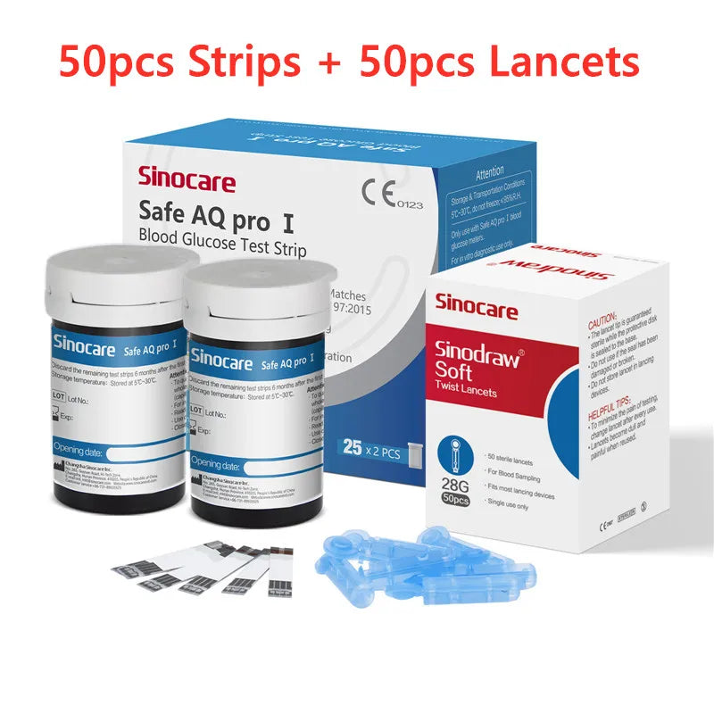 Sinocare Safe AQ pro Ⅰ Blood Glucose Meter Glucometer Kit Diabetes Tester Medical Blood Sugar Meter or Only Test Strips Lancets