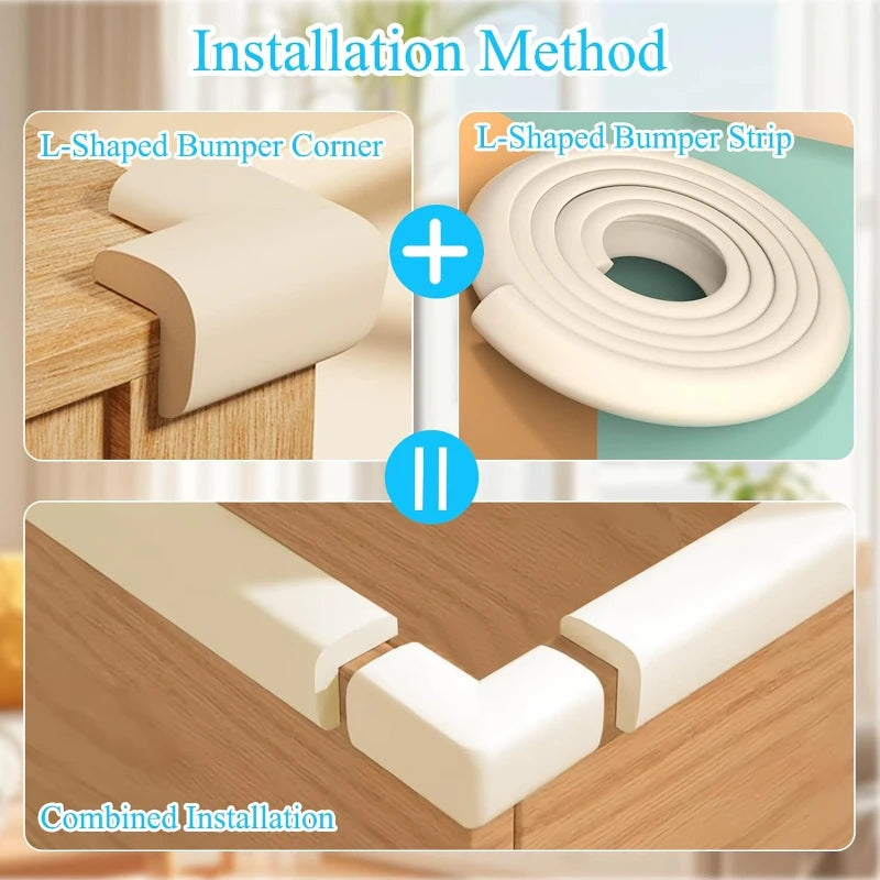 1Roll Baby Safety Table Corner Protector Strip with 4 Self Adhesive Corner Guards Soft NBR Foam Baby Proofing Edge Corner Guards Secondary image