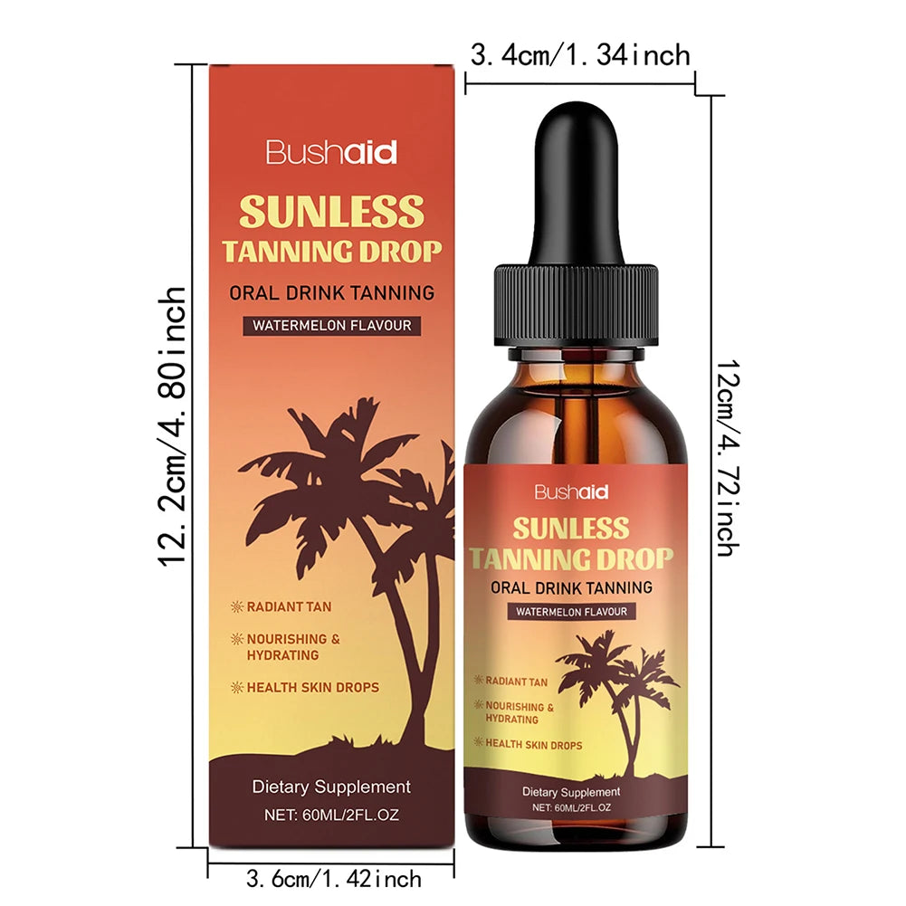 60ml Oral Drinkable Sunless Tanning Drops Self-Tan Drinking Drops Nourishing Self Tanner Nourishing Self Tanner Drops