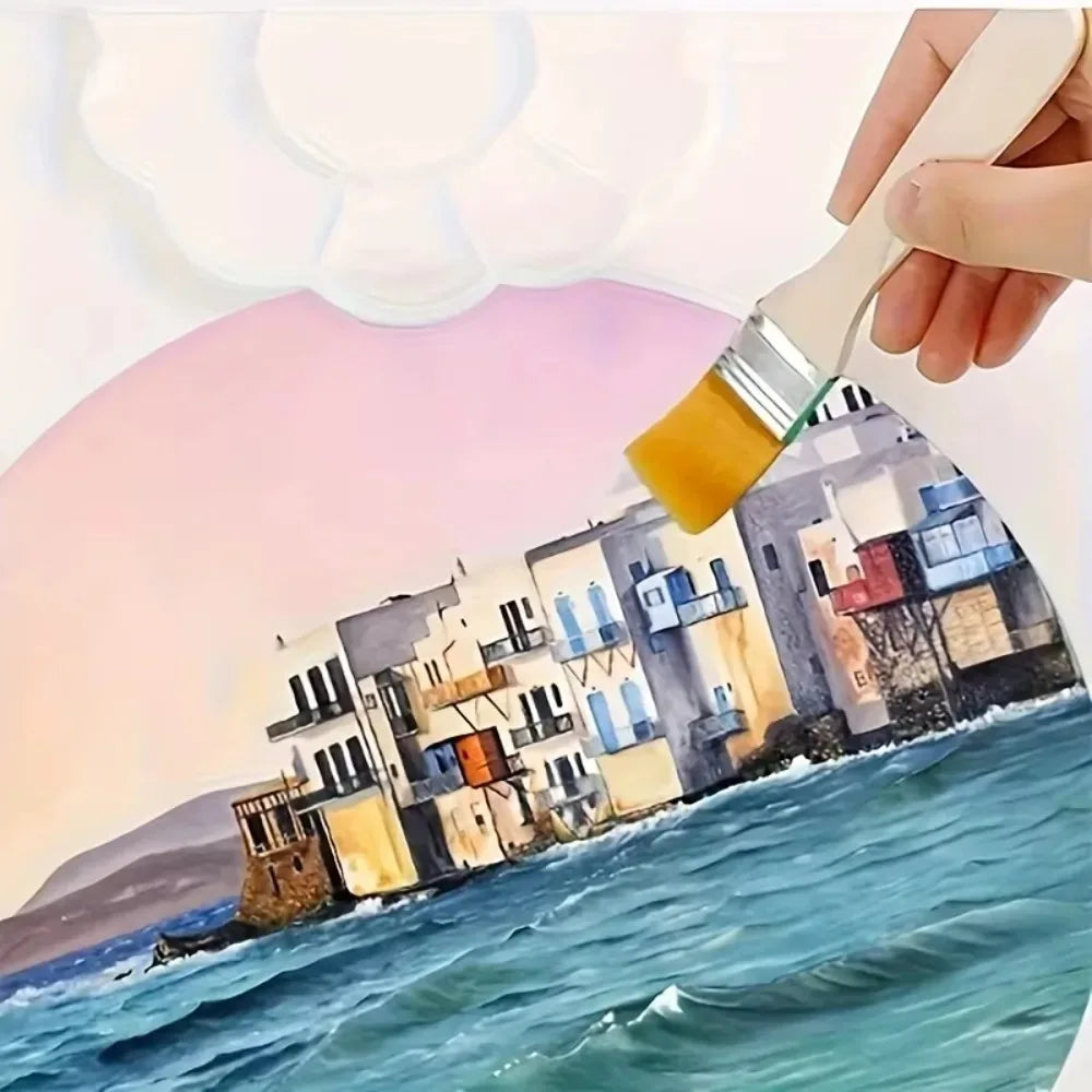 10/30PCS Multifunctional Nylon Bristle Paint Brushes Wooden Handle Art Painting Tools for Craft Creation and Household Cleaning