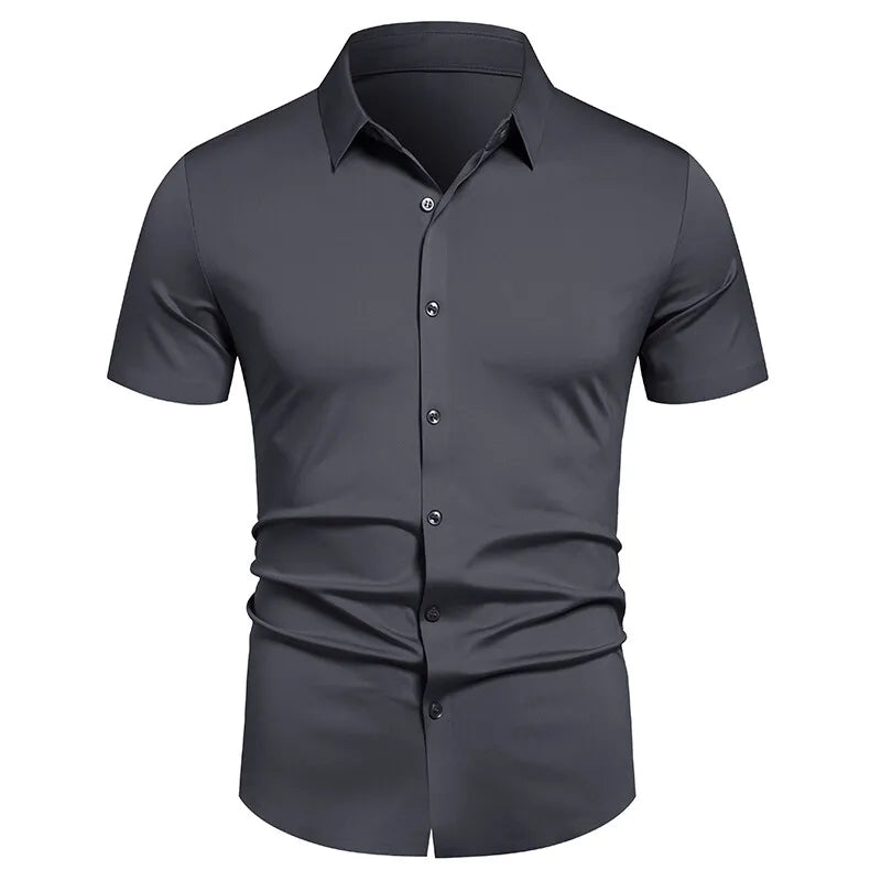 Men's Stretch Shirt Wrinkle Free Dress Shirts Regular Fit Short Sleeve Stretch Business Casual Button Down Shirts Main image
