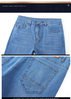 Man Pants Office Business Jeans Men Classic Blue Black Cotton Stretch Straight Denim Pants Male Brand Trousers