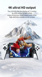 M28 Retro Handheld Video Game Console, 7.1-inch screen, 30+ emulators for PS2/PS1/PSP, 3D dual analog sticks [God of War Classic