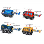 Train Track Wooden Train Toys Magnetic Set Electric Car Locomotive Diecast Slot Fit All Wood Brand Biro Railway Tracks for Kids