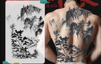 Magic Juice Ink Waterproof Tattoo Stickers Full Back Large Size Herbal Juice Temporary Tattoos Men Body Art Dragon Tiger
