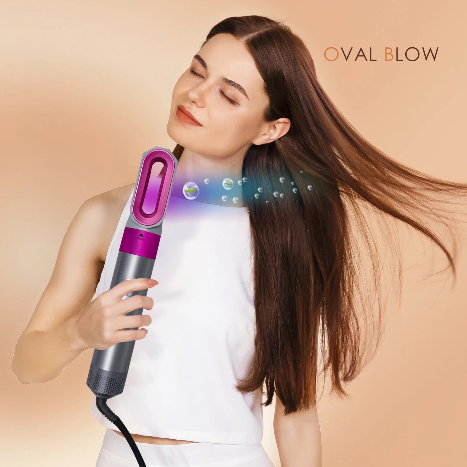 Multi Functional 5-In-1 Hair Dryer Hot Air Comb Curling Iron Dyso Air Bag Hairdresser Styling Tool Straightener Festival Gift