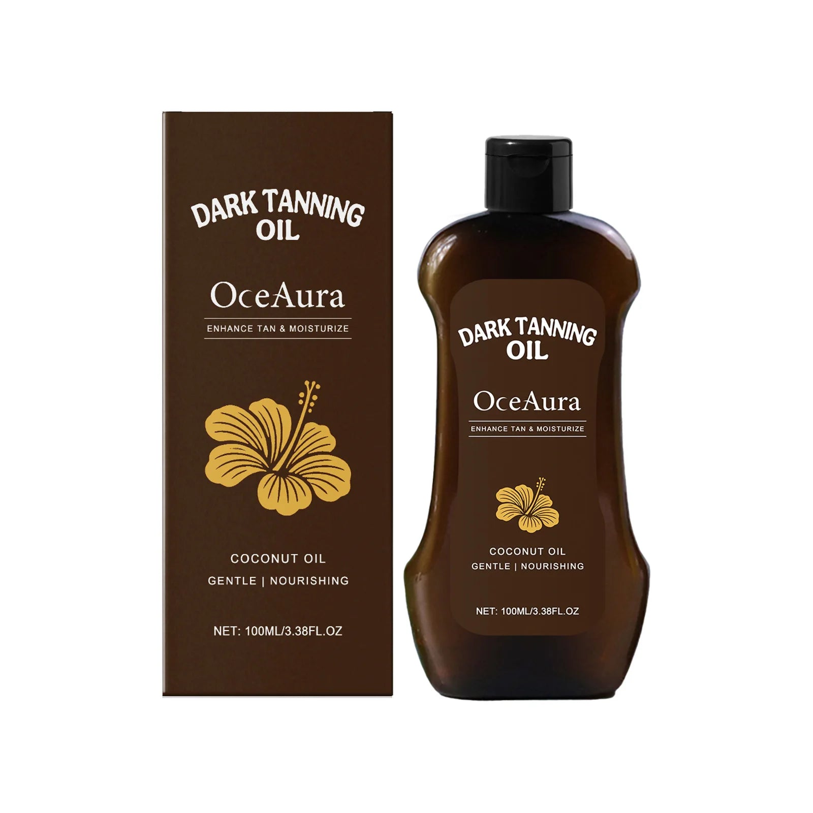 OceAura Tanning Oil Lotion Deep Moisturizing Nourishing Skin Rejuvenating Long Lasting Tan Lightweight Non Greasy Bronzing Oil