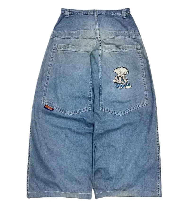 American Y2K 2025 New Baggy Wide Leg Black Jeans Overszied Women Street Casual Joker Denim Pants Couple Jeans Vintage Streetwear