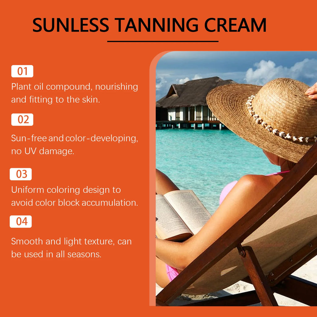 Sunless Tanning Lotion Summer Lasting Body Intensive Bronzing Brown Accelerator Natural Glow Repair Solarium Self Tanner Cream