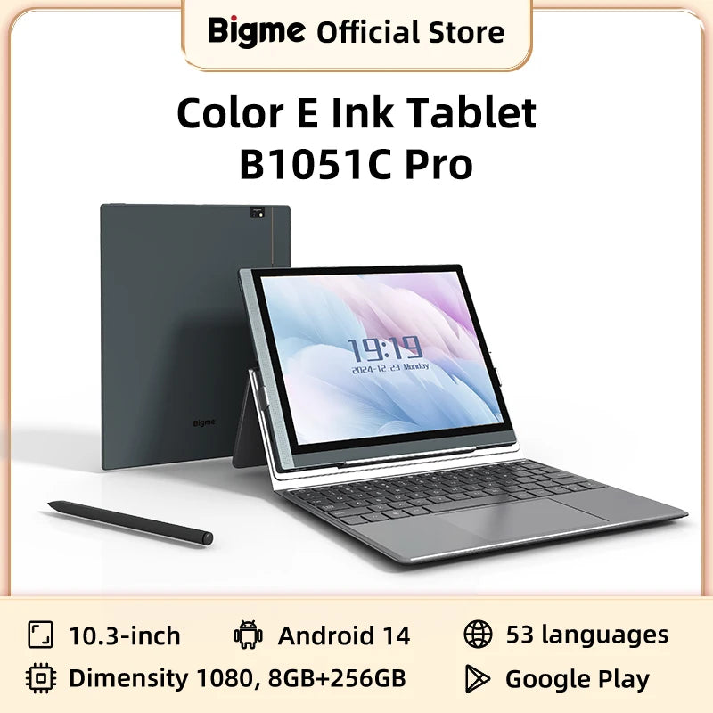 Bigme B1051C Pro 10.3'' Color Eink Ebook Reader Android 14 OS, Dimensity 1080, 8+256GB, Electronic Book Tablet 300PPI Ereader Main image
