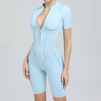 Women's Tracksuit Gym Workout Sports Clothes Outfit Zipper Jumpsuit Yoga Fitness Overalls Set Open Back Bodysuits Suit for Women