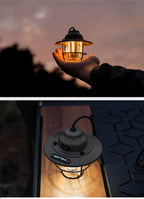 Portable Camping Lanterns Retro Hanging Tent Lamp Waterproof Dimmable Camping Light 1200mAh for Hiking Fishing Emergency Lantern