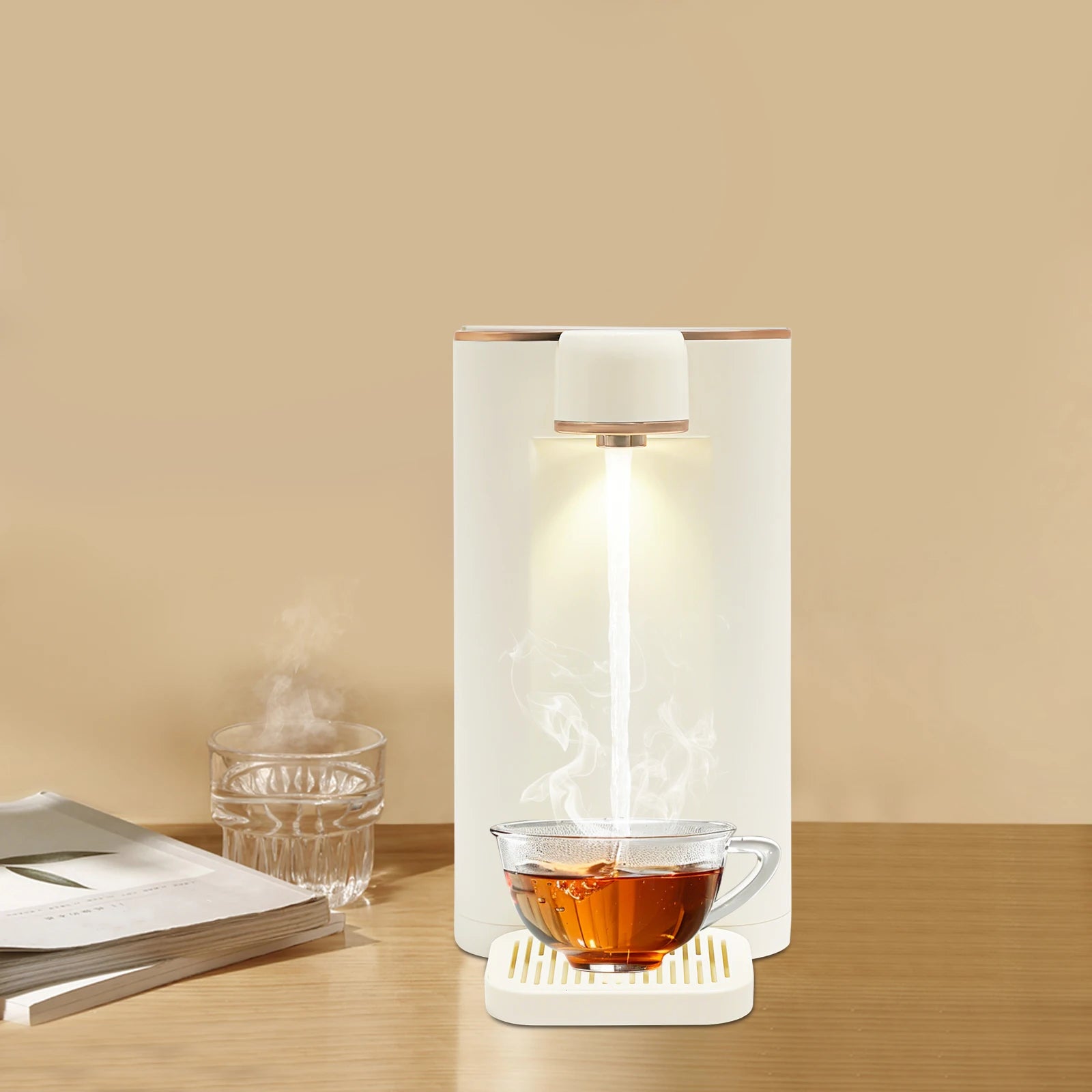 Tabletop Electric Water Dispenser, Touch Screen Design Multiple Temperature Selection Quantitative Water Discharge Function