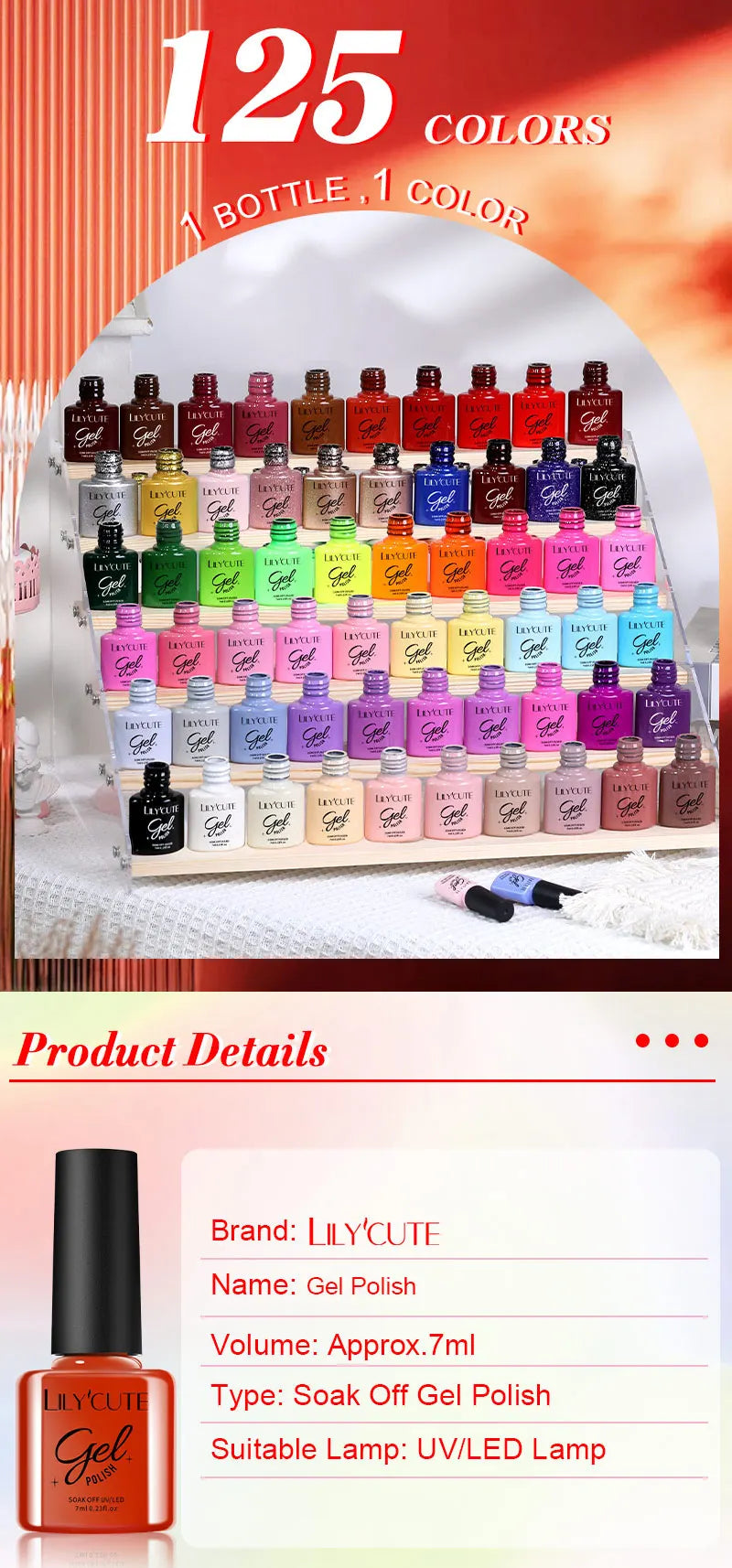 LILYCUTE 6PCS Gel Nail Polish Set Summer Neon Nail Gel Kits For DIY Nail Vernis Semi Permanent UV Lamp Gellak Nail Varnish Set