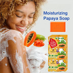3pcs Papaya Soap Cleansing and moisturizing handmade soap for bathing, face washing, and skin moisturization