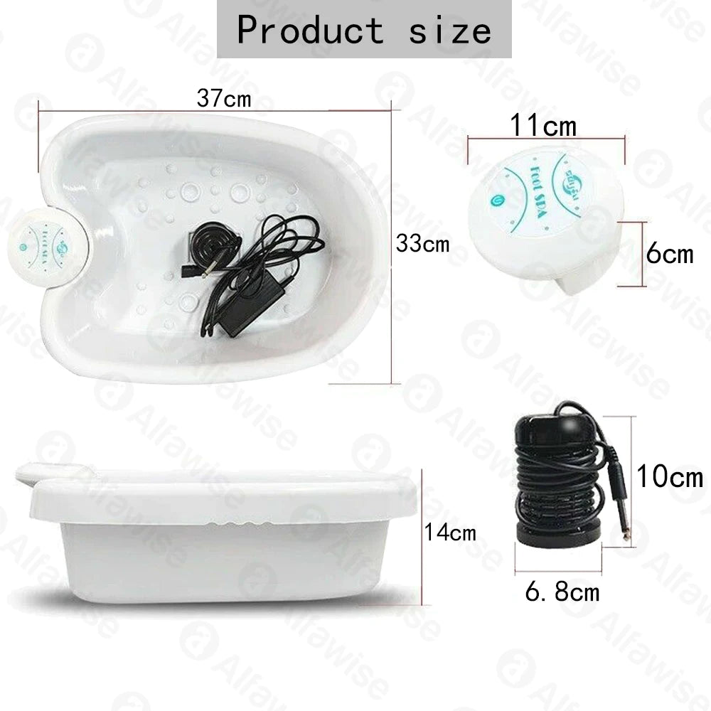 Detox Ionic Foot Spa Bath Massage Machine Electric FootBath Cleanse Massager Vibrating Foot Best Care Arrays Aqua Health Therapy