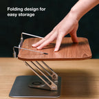 FORZOLA 360° Rotating Walnut Wood Reading Stand Student Reading Desktop Foldable Holder Book Ipad Tablet Notebook Laptop Bracket