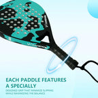 Lightweight Carbon Fiber Cage Padel Racket | Tennis Racquet Sports Equipment Fitness And Health, Good Elasticity, High Quality!