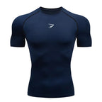 Men Running Compression  Short Sleeve Sport Tees Gym Fitness Sportshirts Male Jogging Tracksuit Homme Athletic Shirt Tops  902
