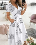 Rainbow Striped Print Summer Dress 2023 Women Button Up Short Sleeve Casual Vintage Shirt Long Dress Ladies Elegant Maxi Dresses