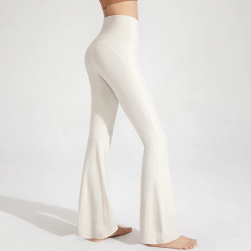 Naked High Waisted Waist Cinching Hip Lifting Fitness Exercise Elastic Bell Bottom Pants Women Casual Outdoor Running Yoga Pants Main image