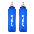 WRELS Foldable Silicone Water Bottle Outdoors Traveling Sport Running Cycling Kettle Water Bottle BPA Free 500ml With Straw