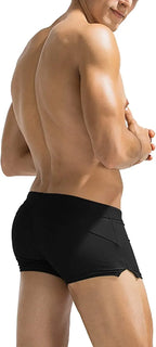 Mens Swim Trunk Swimwear with Zipper Pocket Bathing Suit Swimming Boxer Brief Square Leg Mesh Liner Board Shorts Swimsuits