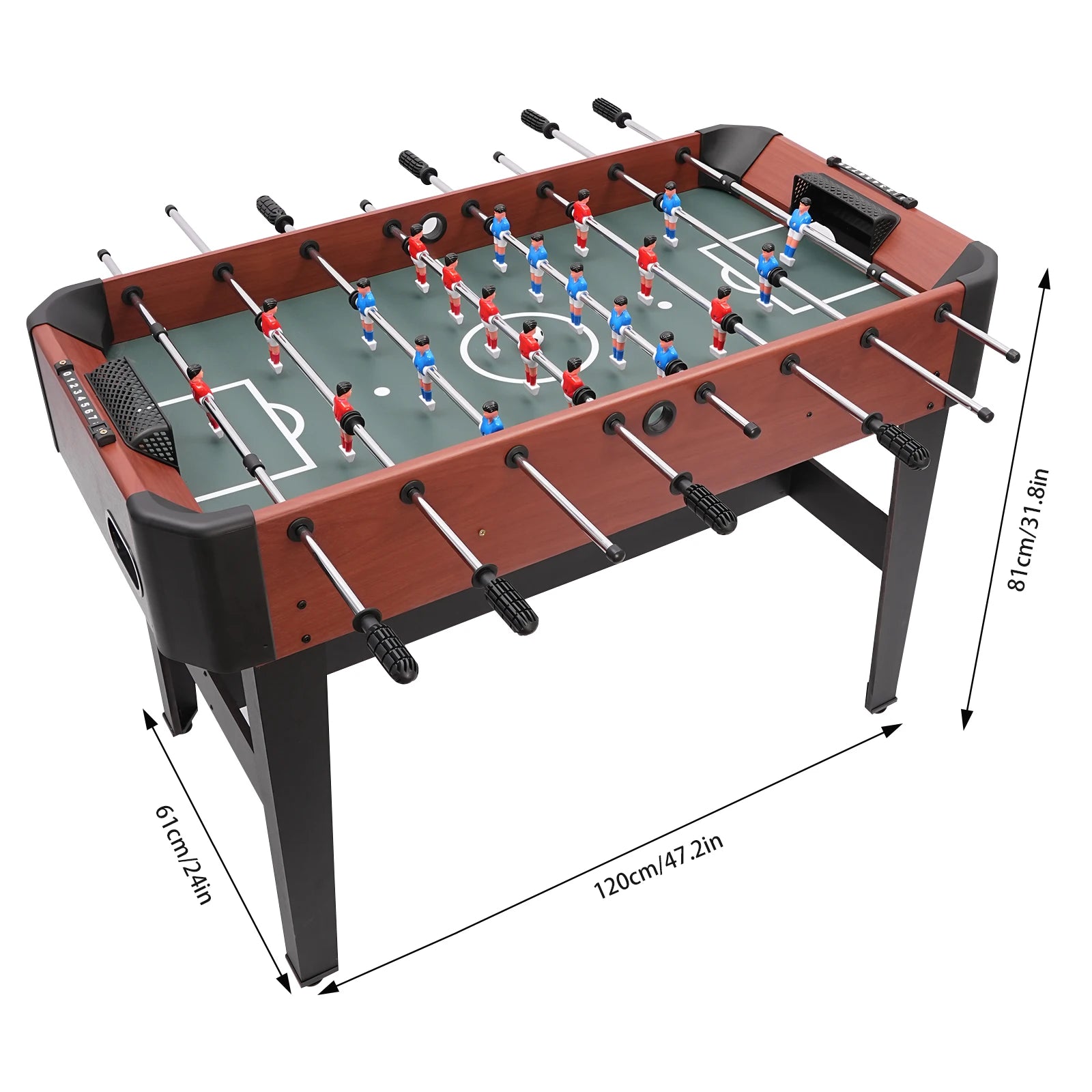 Foosball Table Soccer Table Game 8 Rods Tabletop Football Game 47x24in Indoor Entertainment for Kids Adults Home Game Room