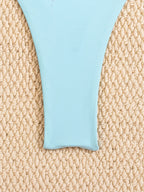 Sexy Bandeau Bikini Set 2026 Women Sky Blue Starfish Ornament Push Up Thong Swimsuit Brazilian Beach Bathing Suit Micro Swimwear