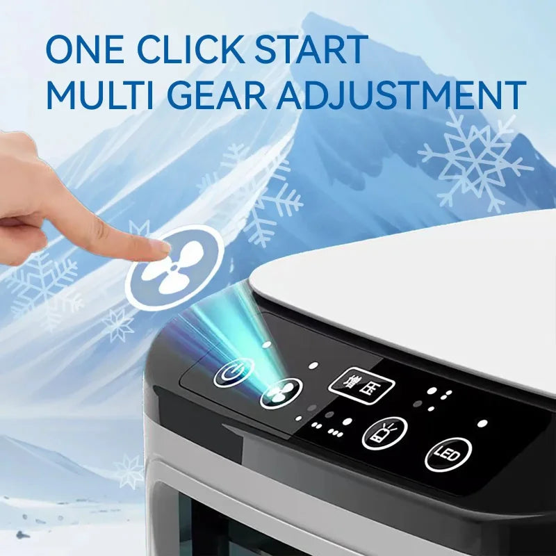 Compact Air Conditioner Fan Mini Evaporative Cooler with Ice Box & Large Water Tank USB Personal Cooler for Bedroom