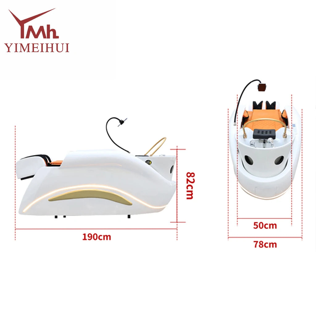 Professional Hot Sell Electric Lay Down Salon Head Spa Massage Shampoo Bed With Head Therapy and Steamer