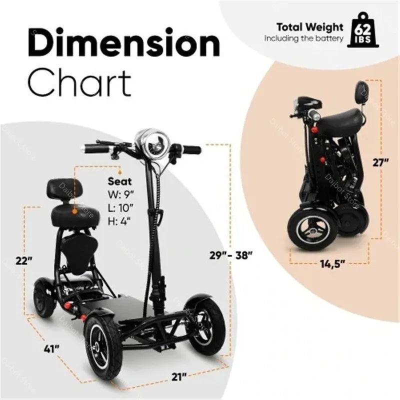 Four Wheel Electric Skateboard Portable Electric Scooters 10 Inch 36V Foldable Electric Scooter For Disabled Elderly Secondary image