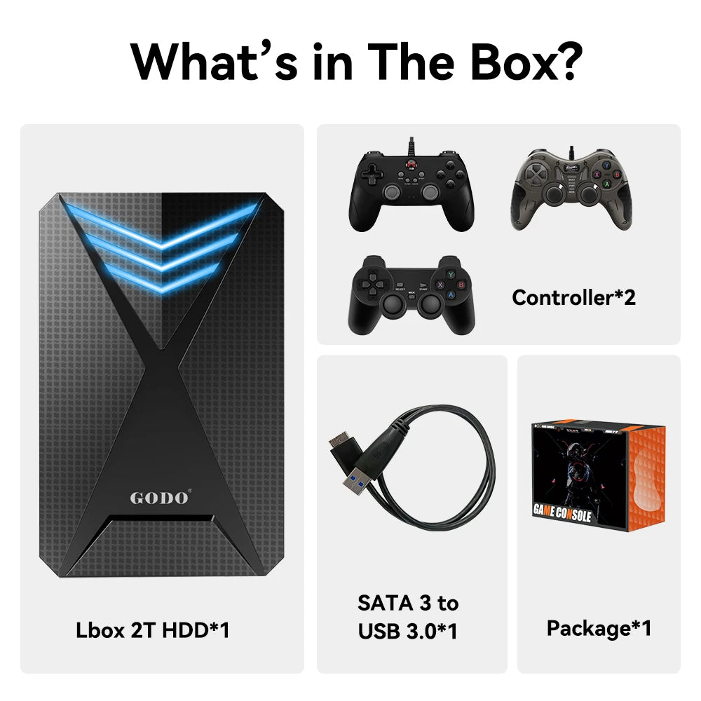 Launchbox 2T Game Hard Drive Disk for PS4/PS3/PS2/Wii/WiiU/GAMECUBE etc with 4200+ 3D/PC Games Portable Game Console For Laptop