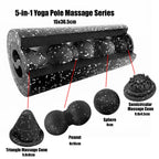 5-in-1 Fascia Roller Set Muscle Recovery Set-Vibrating Foam Roller&Peanut Massage Ball for Back,Neck,Leg Yoga Workout