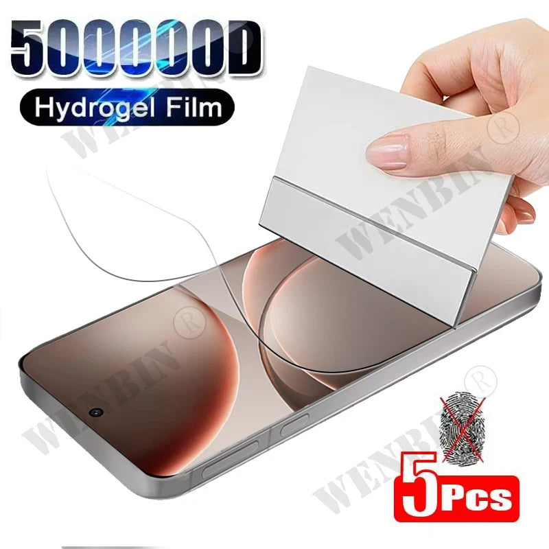 5Pcs Hydrogel Film For OPPO Find X9 X8 X7 X6 Pro Reno 14 13 FS Full Cover Screen Protector For OPPO