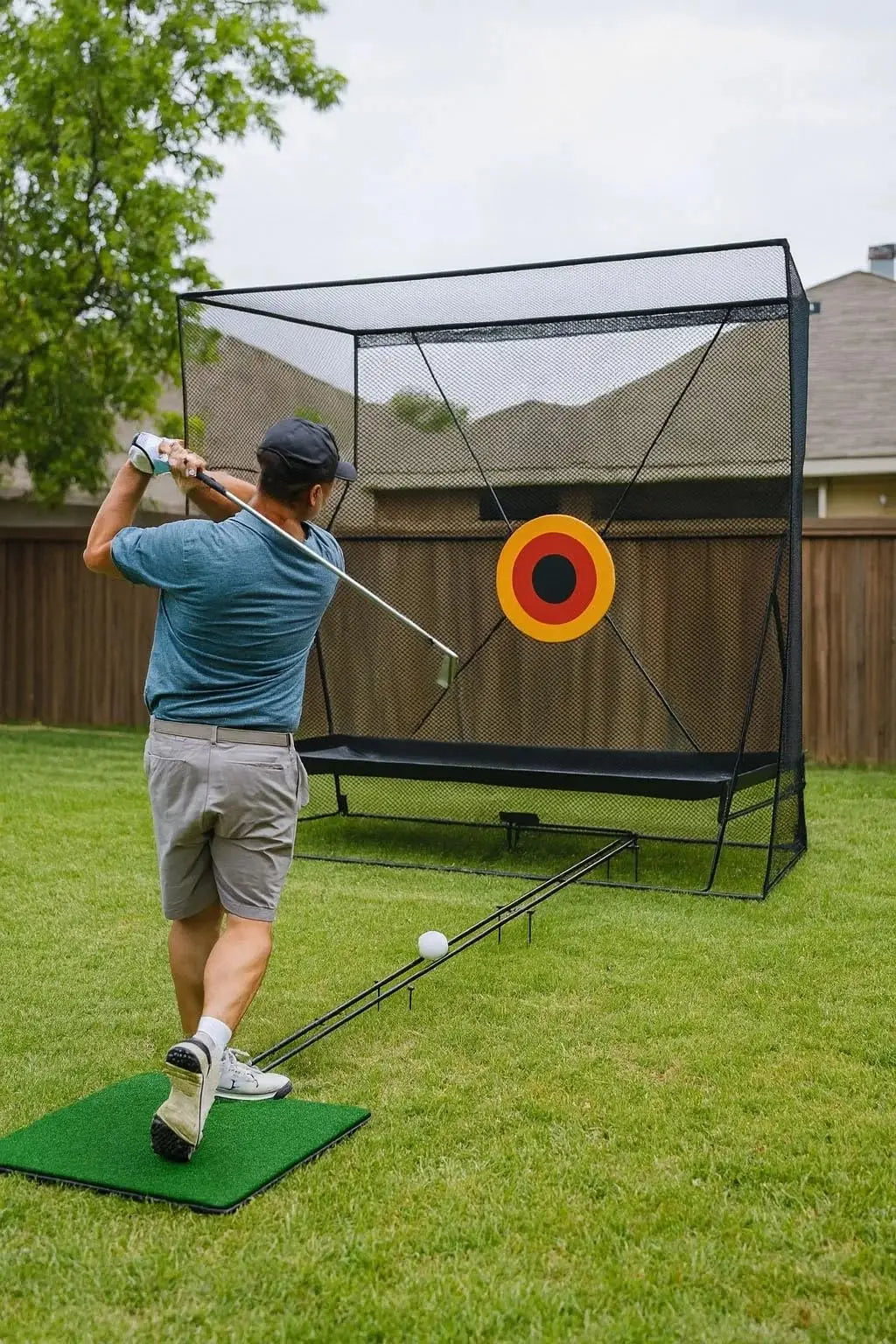Golf Practice Net with Ball Return and Ball Blanket, Large Golf Training Net for Chipping and Swing with Target, with Carry Bag