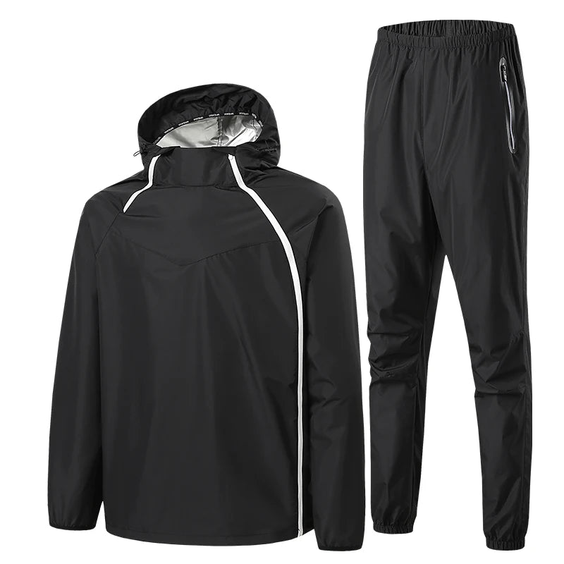 Men Double Zipper Sport Fitness Running Set Women Double Zipper Running Fitness Weight Loss Sweating Sweating Easy Lose Fat Set