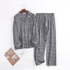 Men's Home Suits Long-sleeved Trousers Suits for Autumn and Winter Pijamas for Men Flannel Plaid Design Pajamas for Men