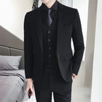 New Style Suits (Blazer+ Vest + Pants) Men's Fashion Business Wedding Gentleman Full Professional Interview Formal Casual Suit