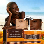 Intensive Tanning Gel & Cream Set Accelerator Bronzing Dark Skin Long Lasting Moisturizing Face Body Sunless Self Tanning Cream