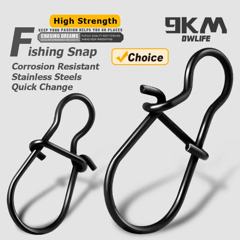 Duo Lock Fishing Snaps 25~100Pcs Fishing Clips Speed Clips Carabiners Fishing Swivels Snap Saltwater Quick Change Fishing Tackle Main image
