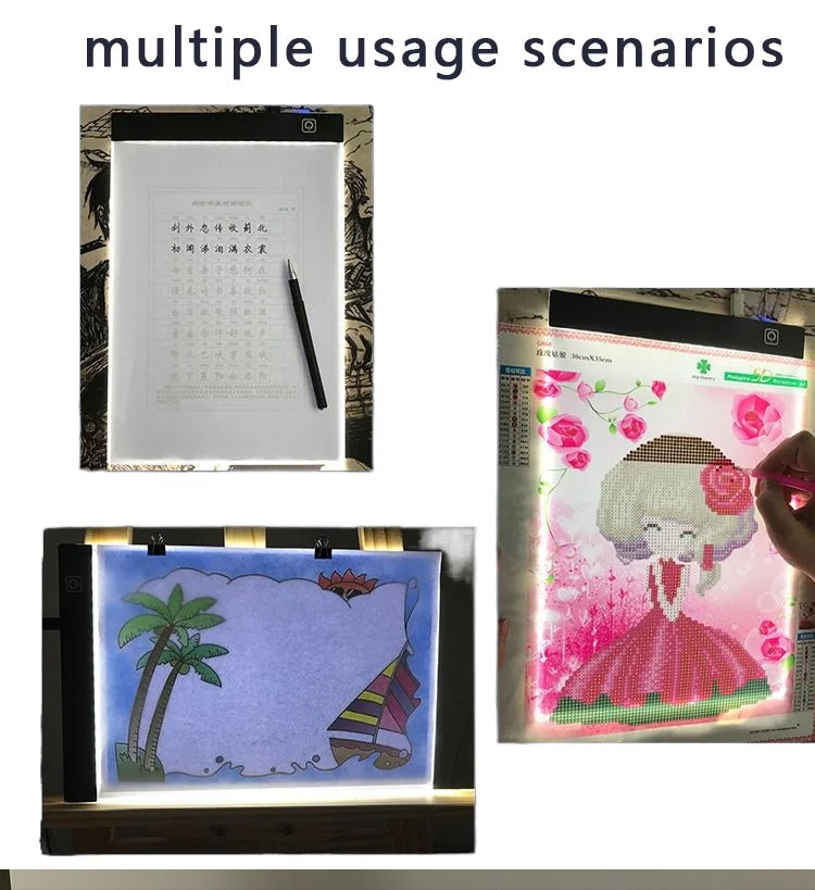 LED Light Pad copy table Transparent Writing Drawing Board Ideal for Artist  And Students Anime Art Replication Tracing Tool